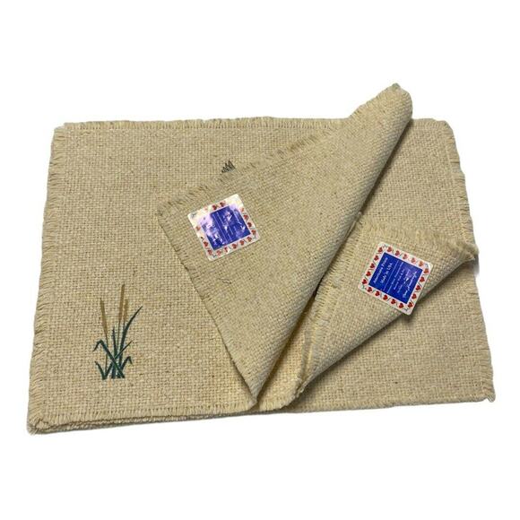 VTG Set of 4 Ivory Placemats  Handcrafts Ducks Print American Print USA - Picture 5 of 7